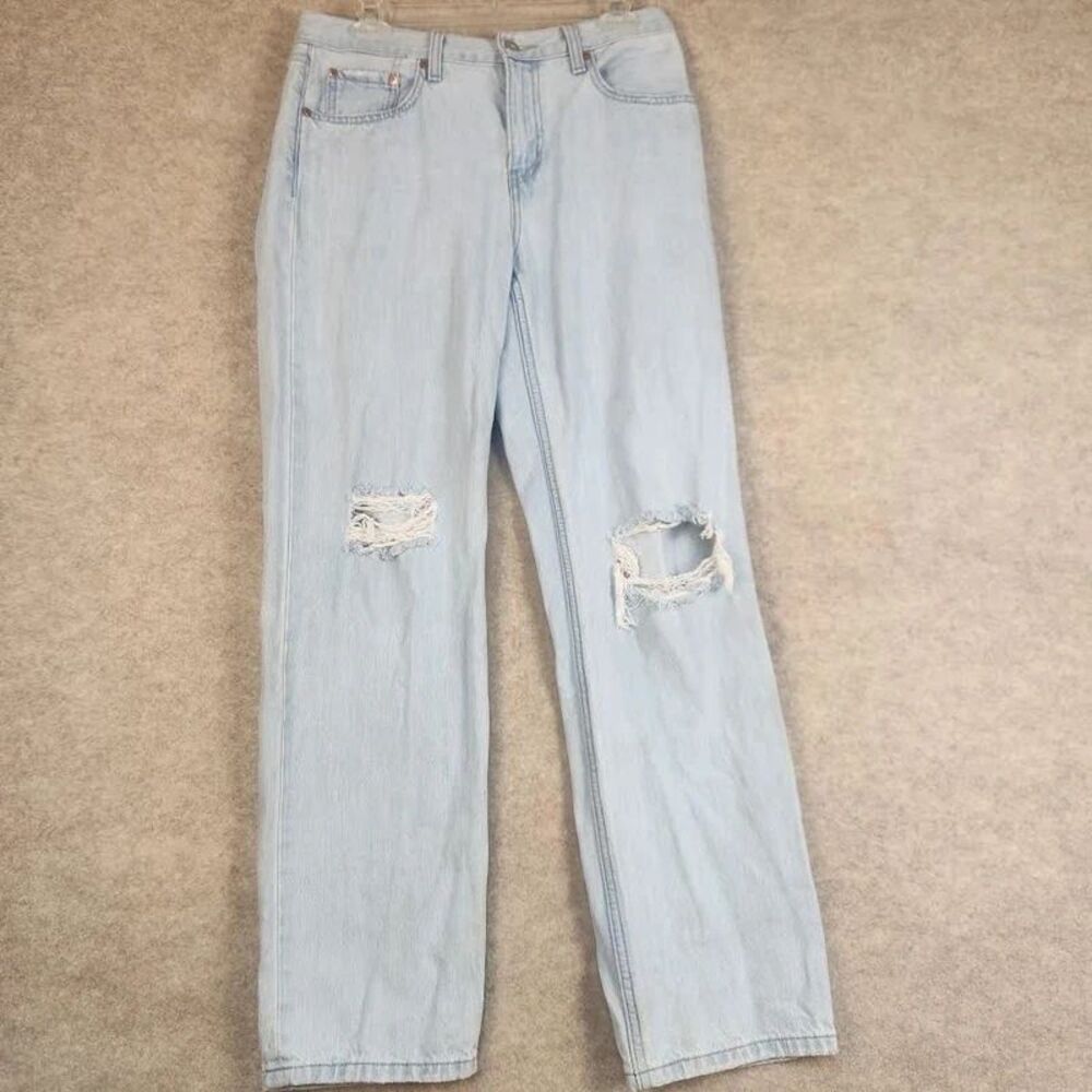 Levi's Low Pro Straight Light Jeans Distressed Waist 28 Size 8